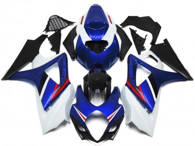 OEM Style Gloss Blue and White Red Logo 2007-2008 Suzuki GSXR 1000 Fairings Factory