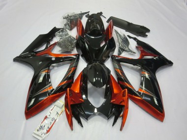 Orange and Black 2006-2007 Suzuki GSXR 600-750 Fairings Factory
