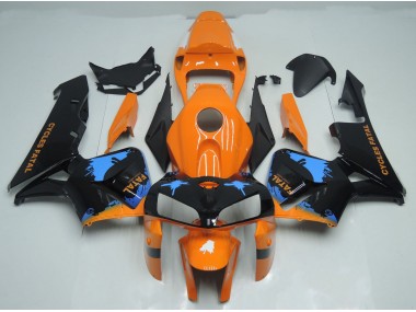 Orange and Black Splatter 2005-2006 Honda CBR600RR Fairings Factory