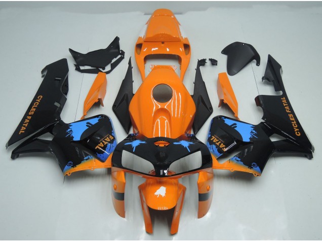 Orange and Black Splatter 2005-2006 Honda CBR600RR Fairings Factory Orange and Black Splatter 2005-2006 Honda CBR600RR Fairings Factory
