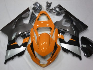 Orange and Silver 2004-2005 Suzuki GSXR 600-750 Fairings Factory