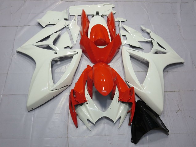 Orange and White 2006-2007 Suzuki GSXR 600-750 Fairings Factory Orange and White 2006-2007 Suzuki GSXR 600-750 Fairings Factory