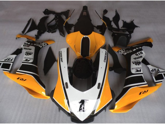 Orange and White 2015-2019 Yamaha R1 Fairings Factory Orange and White 2015-2019 Yamaha R1 Fairings Factory