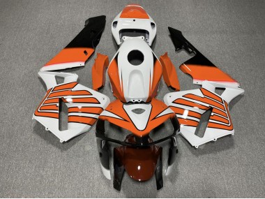 Orange and White Wings 2005-2006 Honda CBR600RR Fairings Factory