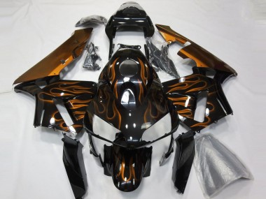 Orange Flames 2003-2004 Honda CBR600RR Fairings Factory