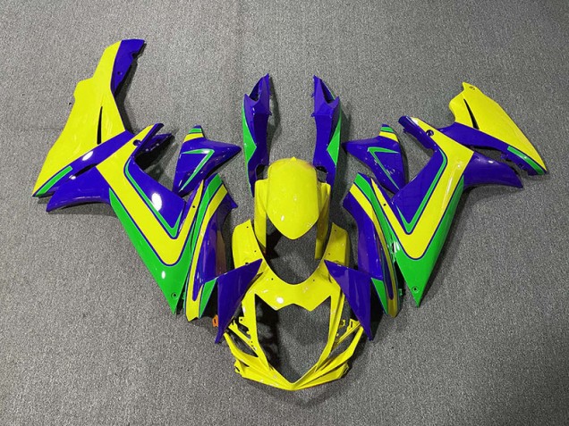 Orange Green and Blue 2011-2020 Suzuki GSXR 600-750 Fairings Factory Orange Green and Blue 2011-2020 Suzuki GSXR 600-750 Fairings Factory
