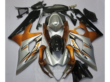 Orange Silver and Black 2005-2006 Suzuki GSXR 1000 Fairings Factory