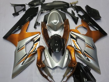 Orange Silver and Black 2005-2006 Suzuki GSXR 1000 Fairings Factory