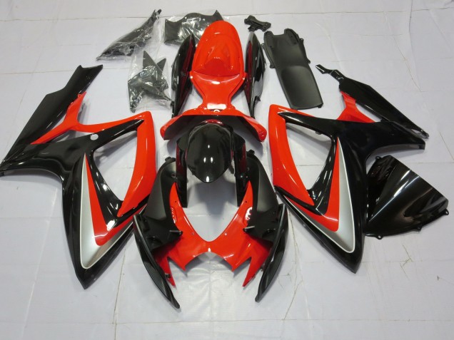 Orange Silver and Black 2006-2007 Suzuki GSXR 600-750 Fairings Factory Orange Silver and Black 2006-2007 Suzuki GSXR 600-750 Fairings Factory