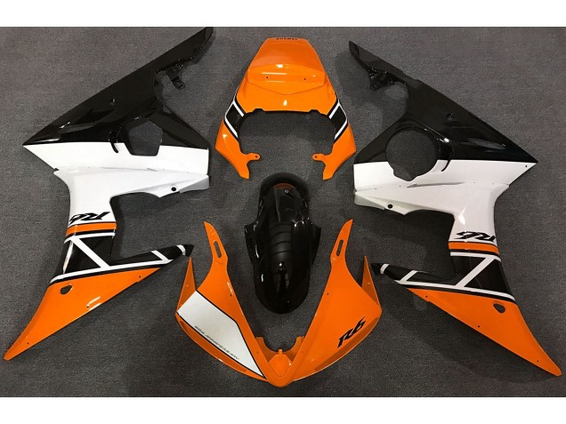 Orange White and Black 2003-2005 Yamaha R6 Fairings Factory Orange White and Black 2003-2005 Yamaha R6 Fairings Factory