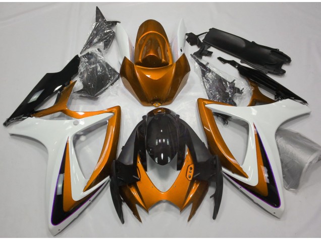 Orange & White Debadged 2006-2007 Suzuki GSXR 600-750 Fairings Factory Orange & White Debadged 2006-2007 Suzuki GSXR 600-750 Fairings Factory