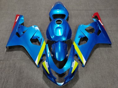 Pearl Blue Yellow 2004-2005 Suzuki GSXR 600-750 Fairings Factory