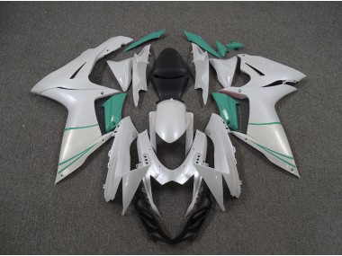 Pearl White and T Blue 2011-2020 Suzuki GSXR 600-750 Fairings Factory