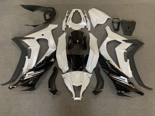 Pearl White & Black 2011-2015 Kawasaki ZX10R Fairings Factory