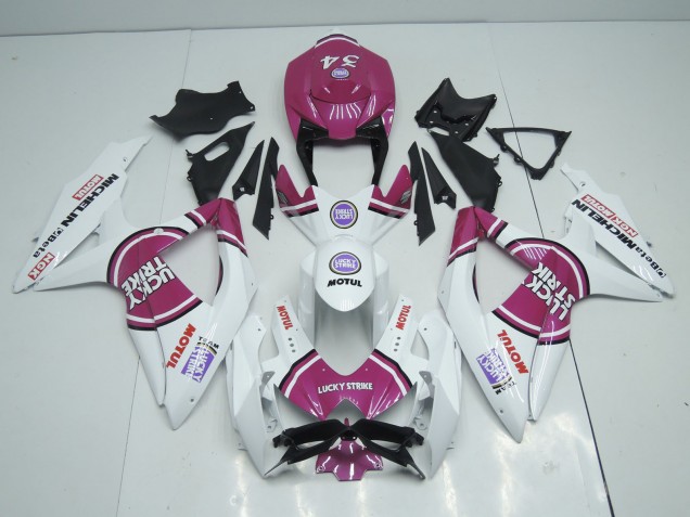 Pink Lucky Strike 2008-2010 Suzuki GSXR 600-750 Fairings Factory