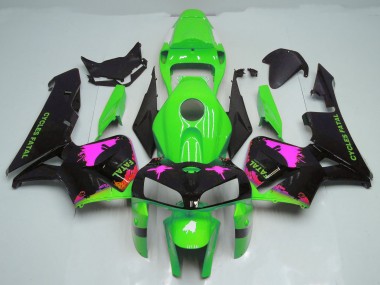 Pink Splatter on Green 2005-2006 Honda CBR600RR Fairings Factory