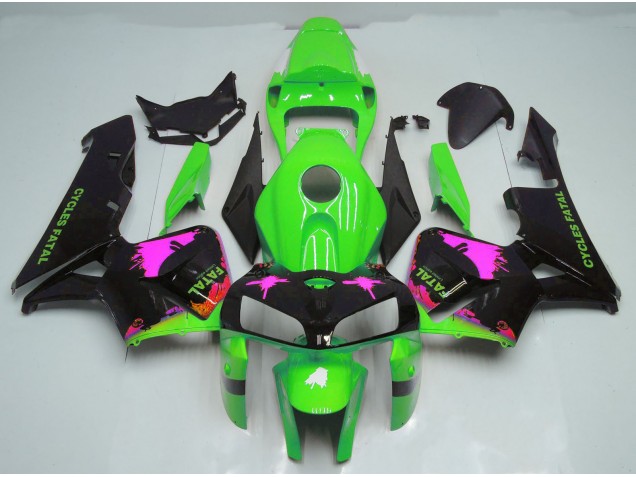 Pink Splatter on Green 2005-2006 Honda CBR600RR Fairings Factory Pink Splatter on Green 2005-2006 Honda CBR600RR Fairings Factory