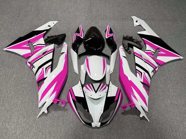 Pink White and Black Zag 2009-2012 Kawasaki ZX6R Fairings Factory Pink White and Black Zag 2009-2012 Kawasaki ZX6R Fairings Factory