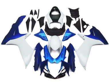 Plain White and Blue Style Kit 2011-2020 Suzuki GSXR 600-750 Fairings Factory