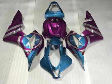 Purple and Light Blue Captain America 2007-2008 Honda CBR600RR Fairings Factory