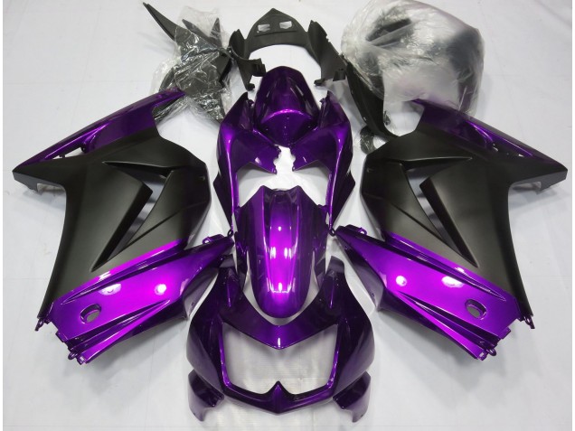 Purple and Matte Black 2008-2013 Kawasaki Ninja 250 Fairings Factory Purple and Matte Black 2008-2013 Kawasaki Ninja 250 Fairings Factory