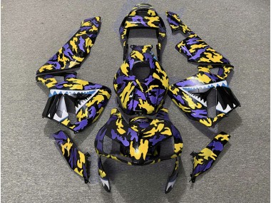 Purple and Yellow Camo 2003-2004 Honda CBR600RR Fairings Factory