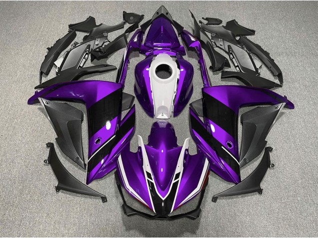 Purple Black and White 2015-2018 Yamaha R3 Fairings Factory Purple Black and White 2015-2018 Yamaha R3 Fairings Factory