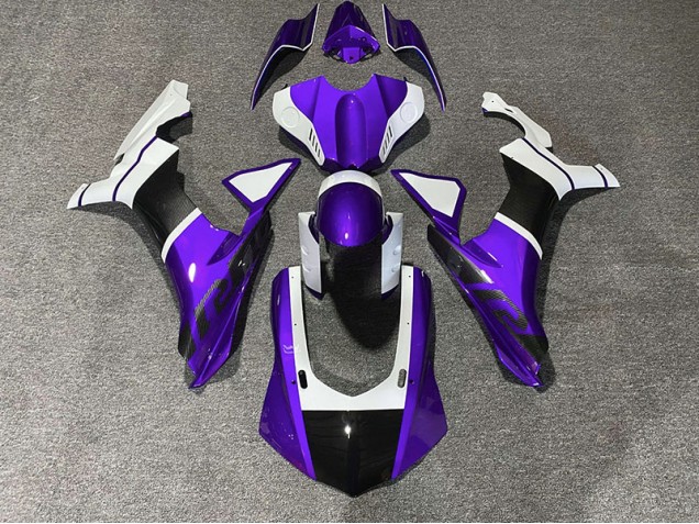 Purple & Carbon Fiber Accents 2015-2019 Yamaha R1 Fairings Factory Purple & Carbon Fiber Accents 2015-2019 Yamaha R1 Fairings Factory