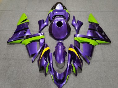 Purple Green and Yellow 2004-2005 Kawasaki ZX10R Fairings Factory