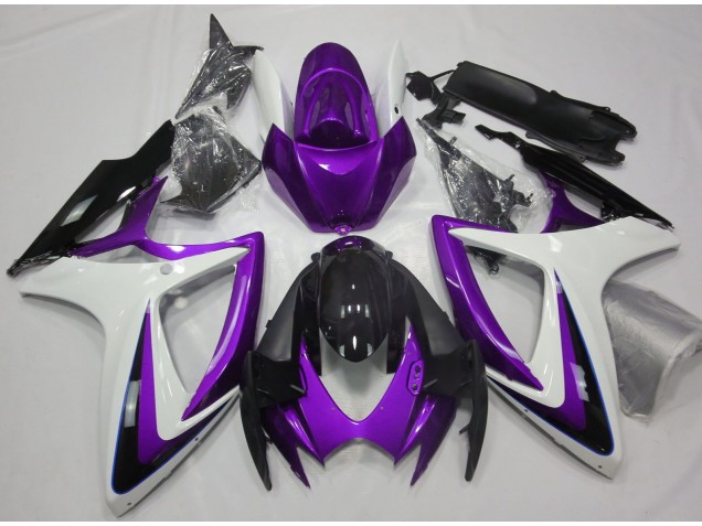Purple & White Debadged 2006-2007 Suzuki GSXR 600-750 Fairings Factory Purple & White Debadged 2006-2007 Suzuki GSXR 600-750 Fairings Factory
