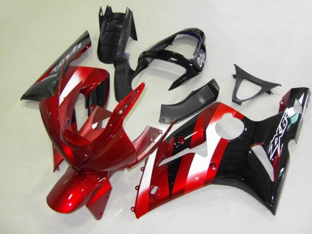 Red and Black 2003-2004 Kawasaki ZX6R Fairings Factory Red and Black 2003-2004 Kawasaki ZX6R Fairings Factory