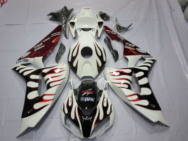 Red and Black Flame 2006-2007 Honda CBR1000RR Fairings Factory