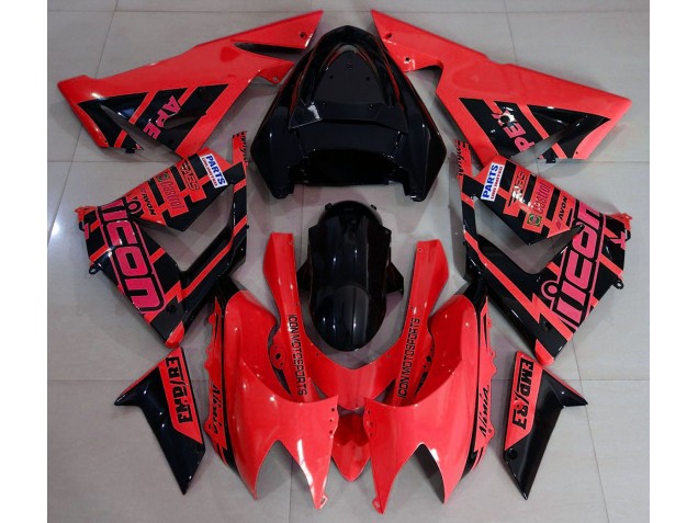Red and Black & Logos 2004-2005 Kawasaki ZX10R Fairings Factory Red and Black & Logos 2004-2005 Kawasaki ZX10R Fairings Factory