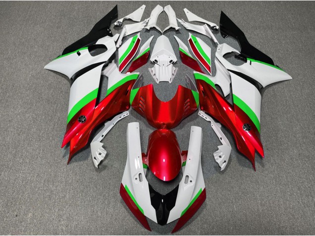 Red and Green Gloss 2017-2019 Yamaha R6 Fairings Factory Red and Green Gloss 2017-2019 Yamaha R6 Fairings Factory