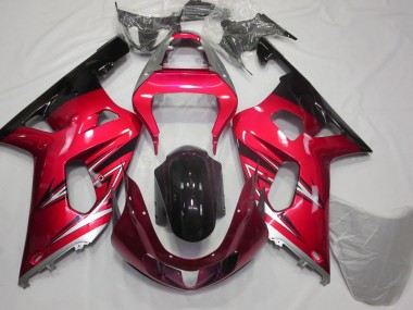 Red and Silver 2001-2003 Suzuki GSXR 600-750 Fairings Factory