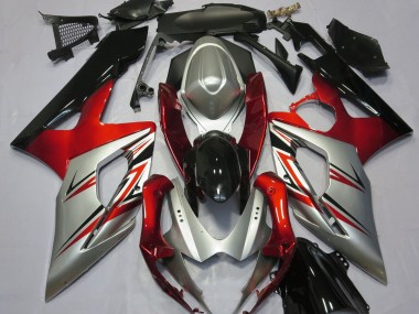 Red and Silver 2005-2006 Suzuki GSXR 1000 Fairings Factory
