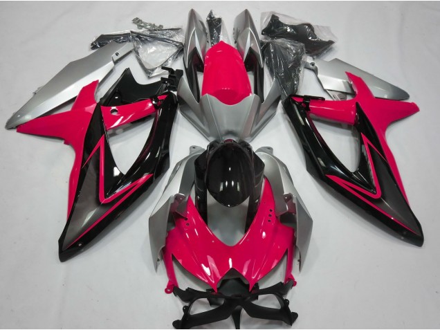 Red and Silver 2008-2010 Suzuki GSXR 600-750 Fairings Factory
