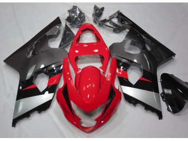 Red and Silver Gloss 2004-2005 Suzuki GSXR 600-750 Fairings Factory
