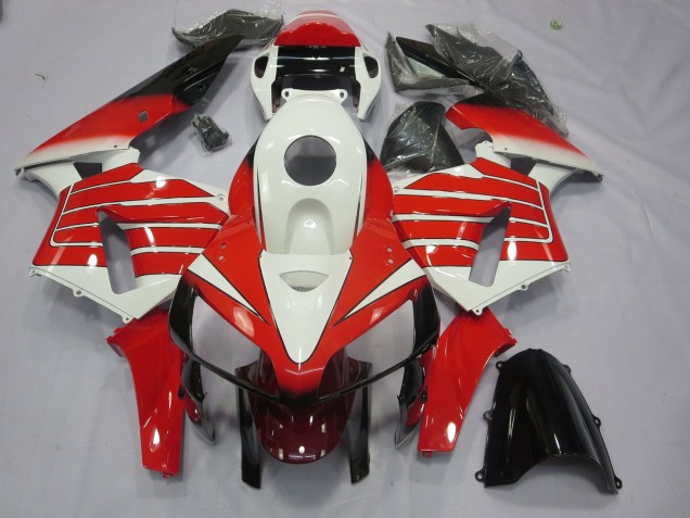 Red and White Large Stripe 2005-2006 Honda CBR600RR Fairings Factory Red and White Large Stripe 2005-2006 Honda CBR600RR Fairings Factory