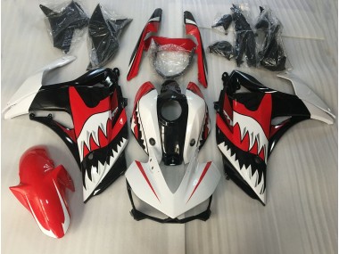 Red and White Shark 2015-2018 Yamaha R3 Fairings Factory