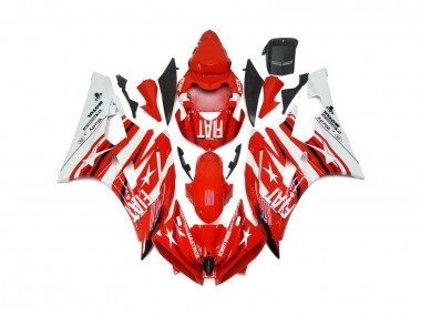 Red and White Star Fiat 2006-2007 Yamaha R6 Fairings Factory