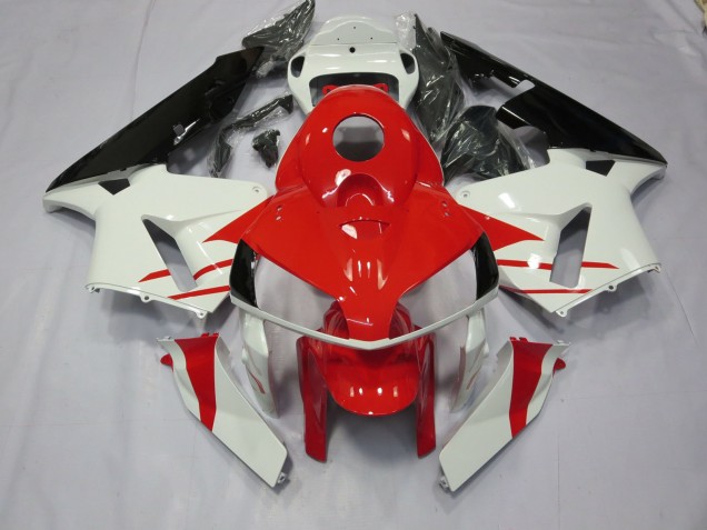 Red and White Style 2005-2006 Honda CBR600RR Fairings Factory Red and White Style 2005-2006 Honda CBR600RR Fairings Factory