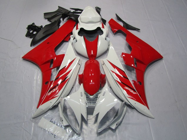 Red and White Style 2006-2007 Yamaha R6 Fairings Factory Red and White Style 2006-2007 Yamaha R6 Fairings Factory