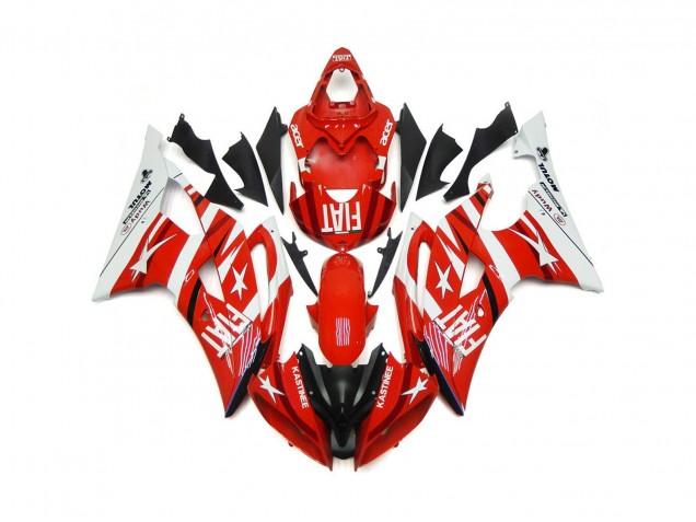 Red and White with Stars 2008-2016 Yamaha R6 Fairings Factory Red and White with Stars 2008-2016 Yamaha R6 Fairings Factory