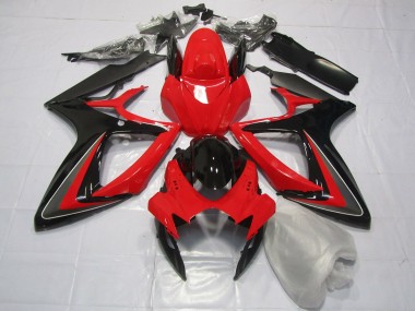 Red Black and Grey 2006-2007 Suzuki GSXR 600-750 Fairings Factory