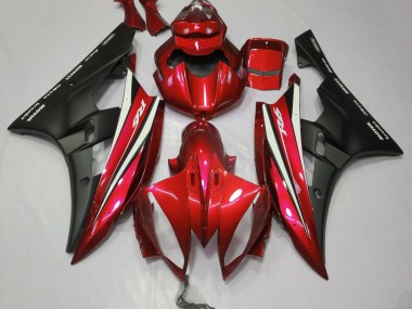 Red Black and White 2006-2007 Yamaha R6 Fairings Factory