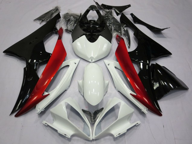 Red Black and White 2008-2016 Yamaha R6 Fairings Factory Red Black and White 2008-2016 Yamaha R6 Fairings Factory