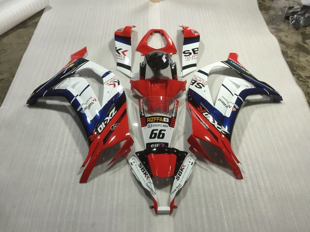Red blue and White Race 2011-2015 Kawasaki ZX10R Fairings Factory