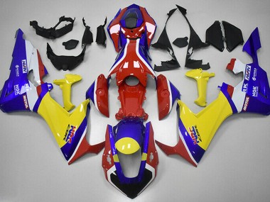 Red Blue and Yellow HRC 2017-2019 Honda CBR1000RR Fairings Factory