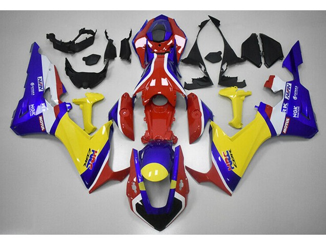 Red Blue and Yellow HRC 2017-2019 Honda CBR1000RR Fairings Factory